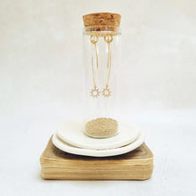 Load image into Gallery viewer, Gold Sun Crystal Oval hoop Earrings in a Bottle - Zamsoe