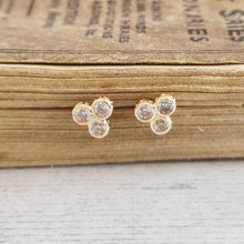 Load image into Gallery viewer, Dainty crystal trio stud earrings in a bottle - 571 - Zamsoe