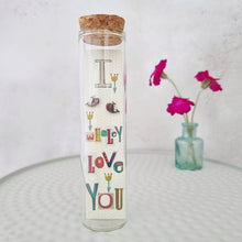Load image into Gallery viewer, I whaley love you stud earrings in a bottle

