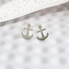 Load image into Gallery viewer, Anchor Silver Plated Stud Earrings in a Bottle - 37 - Zamsoe