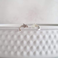 Load image into Gallery viewer, Dolphin Silver Plated Stud Earrings in a Bottle - 120 - Zamsoe