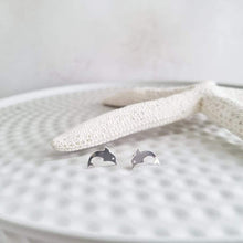 Load image into Gallery viewer, Dolphin Silver Plated Stud Earrings in a Bottle - 120 - Zamsoe