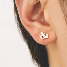 Load image into Gallery viewer, Gold filigree bee stud earrings in a bottle - 572 - Zamsoe