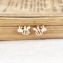 Load image into Gallery viewer, Gold filigree bee stud earrings in a bottle - 572 - Zamsoe