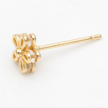 Load image into Gallery viewer, Gold flower stud earrings in a bottle
