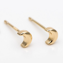 Load image into Gallery viewer, Gold moon stud earrings in a bottle
