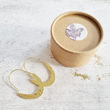 Load image into Gallery viewer, Hammered Gold Hoops Earrings
