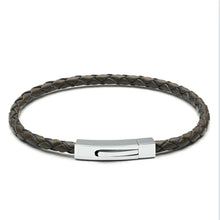 Load image into Gallery viewer, Plaited Black Leather Bracelet for Men 4mm - Zamsoe