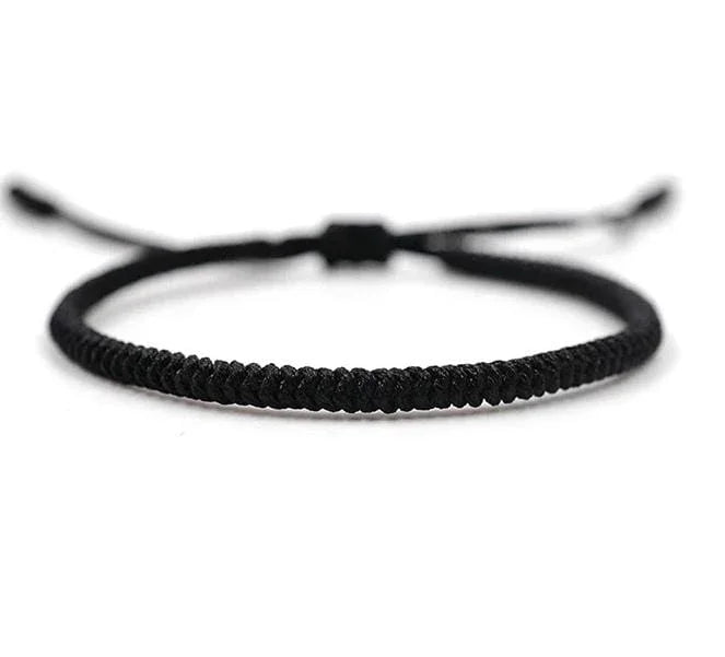 Tibetan Chinese handmade braid snake knot rope Buddhist lucky bracelet For Men And Women Black