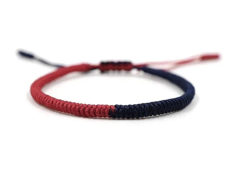 Tibetan Chinese handmade braid snake knot rope Buddhist lucky bracelet For Men And Women Red and