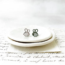 Load image into Gallery viewer, Original Meadow Sketches: Stainless Steel Bee Studs on Hand-Drawn Flowers
