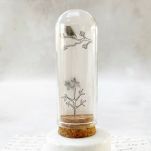 Load image into Gallery viewer, Original Meadow Sketches: Stainless Steel Bird &amp; Twig Studs in a Glass Dome 2
