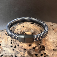 Load image into Gallery viewer, Woven Leather And Stainless Steel Bracelet For Him or Her
