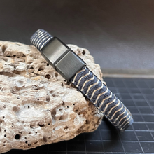 Load image into Gallery viewer, Woven Leather And Stainless Steel Bracelet For Him or Her

