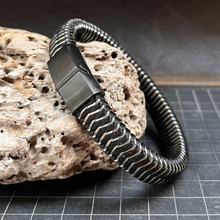 Load image into Gallery viewer, Woven Leather And Stainless Steel Bracelet For Him or Her
