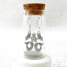 Load image into Gallery viewer, Silver Mermaid Earrings in a Bottle 2
