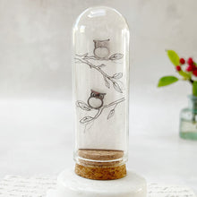 Load image into Gallery viewer, Original Meadow Sketches: Stainless Steel Owl Studs on Hand-Drawn Branches 1

