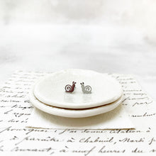 Load image into Gallery viewer, Original Meadow Sketches: Stainless Steel Snail Studs for the Gardener in your life.
