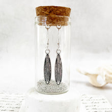 Load image into Gallery viewer, Silver Surfboard Earrings in a Bottle.2
