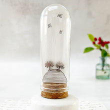 Load image into Gallery viewer, Original Meadow Sketches: Stainless Steel Tree of Hearts Studs in a Glass Dome
