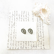 Load image into Gallery viewer, Beach Leaf Earrings in a Glass Dome
