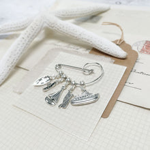Load image into Gallery viewer, The Ocean Swirl: Nautical Boat Charm Brooch
