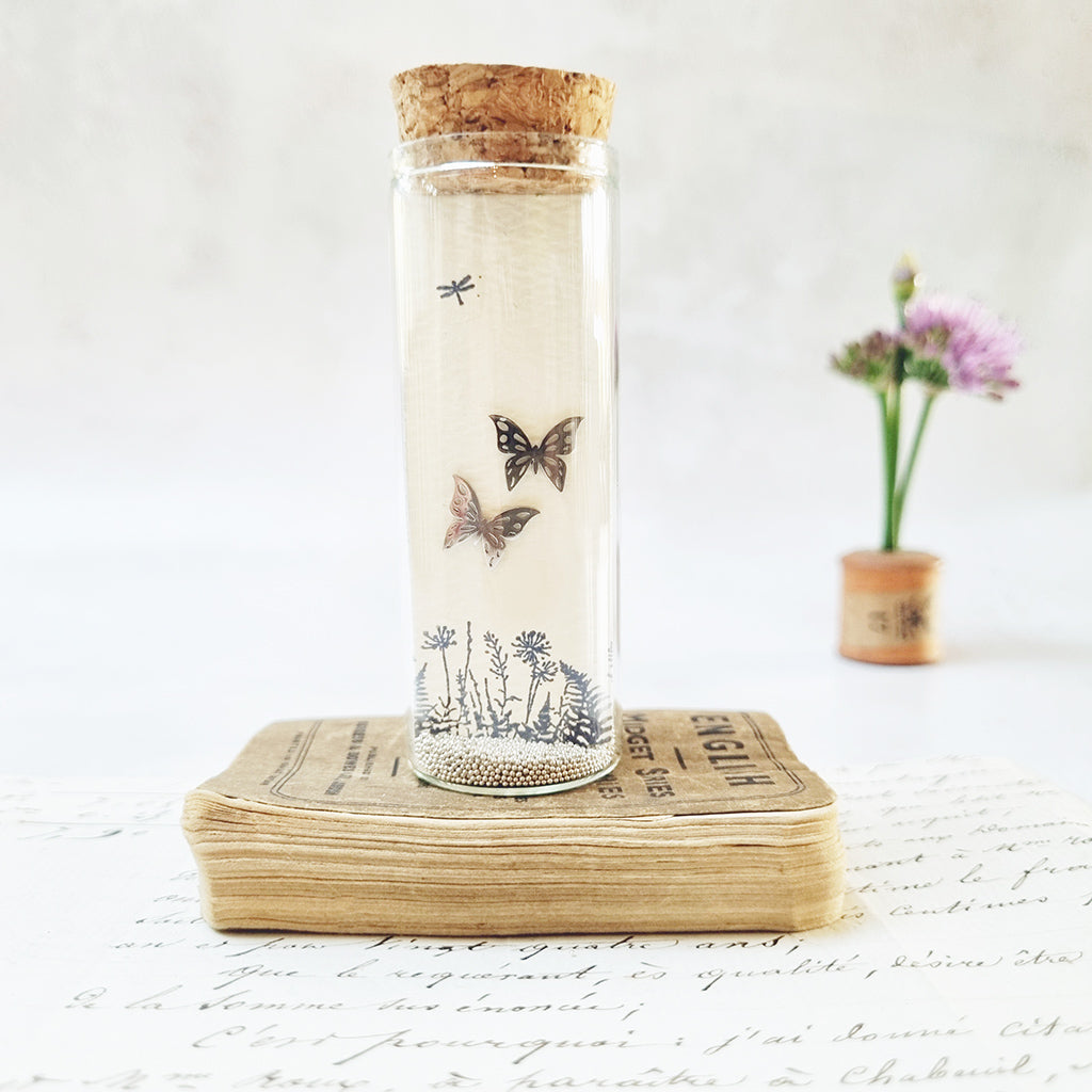 Classic butterfly stud earrings in a bottle - Zamsoe