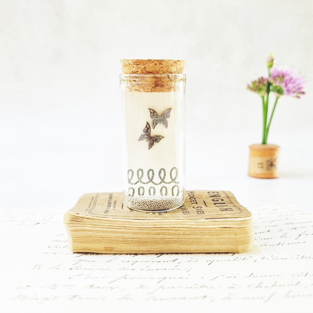 Intricate Butterfly Stud Earrings in a bottle - Zamsoe