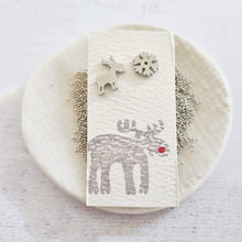 Load image into Gallery viewer, Cute Reindeer and Snowflake Stud Earrings
