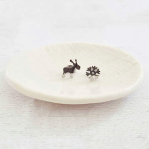 Cute Reindeer and Snowflake Stud Earrings