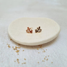 Load image into Gallery viewer, Gold filigree bee stud earrings in a bottle - 572
