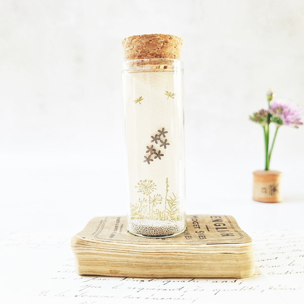 Classic forget me not stud earrings in a bottle - style 1 - Zamsoe