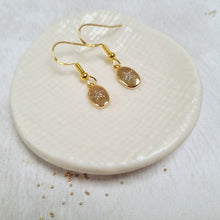 Load image into Gallery viewer, Gold-plated Pebble and Crystal French Hook Earrings in a Bottle
