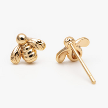 Load image into Gallery viewer, Gold bee stud earrings in a bottle
