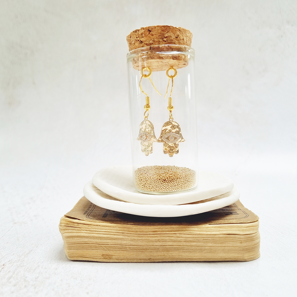 Gold Hansa French  Hook Earrings in a Bottle