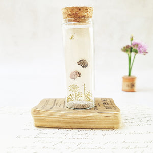 Classic hedgehog stud earrings in a bottle