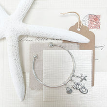 Load image into Gallery viewer, The Sea Maiden: Mermaid and Shell Charm Bangle
