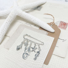 Load image into Gallery viewer, The Sea Maiden: Mermaid and Shell Charm Kilt Pin

