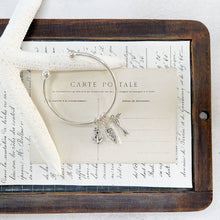 Load image into Gallery viewer, The Coastal Rower: Rowing Boat and Oars Charm Bangle
