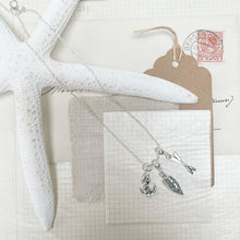 Load image into Gallery viewer, The Coastal Rower: Rowing Boat and Oars Charm Necklace
