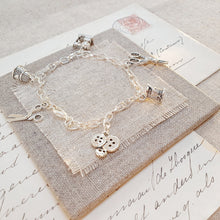 Load image into Gallery viewer, Sewing Five Charm Silver Plated Bracelet
