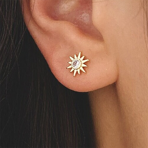 Gold Sunburst Stud Earring in a Bottle