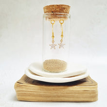 Load image into Gallery viewer, Gold Crystal Star Fish Hook Earrings in a Bottle
