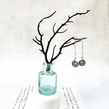 Load image into Gallery viewer, Silver Plated Swirl Pebble Oval Hoops in a Keepsake Bottle
