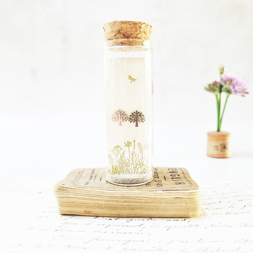Classic Tree of Life stud earrings in a bottle - Zamsoe