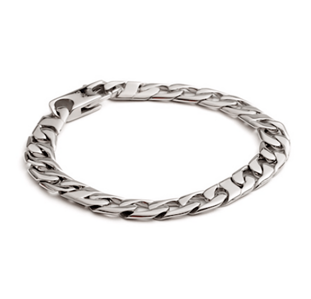 Flat Curb Stainless Steel Bracelet for Men