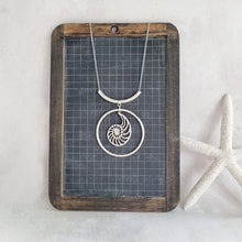 Load image into Gallery viewer, Abstract Ammonite and Circle Statement Necklace Zamsoe Necklace
