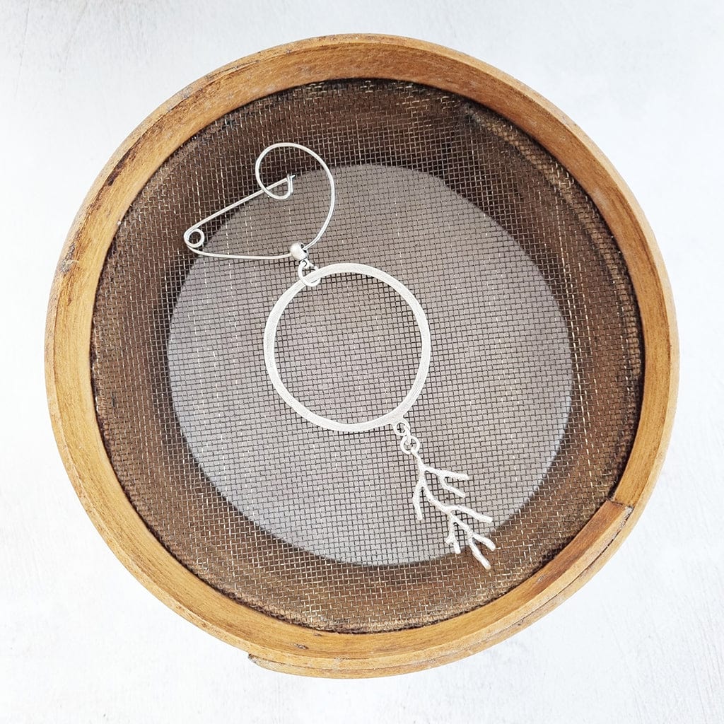 Abstract Circle and Seaweed Swirl Pin Brooch - 6 - Zamsoe