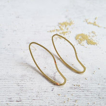 Load image into Gallery viewer, Abstract Oval Gold Earrings in a Bottle
