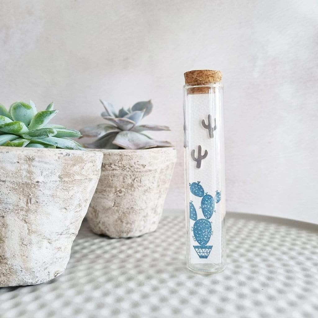 Cactus Silver Plated Stud Earrings in a Bottle - 84 - Zamsoe